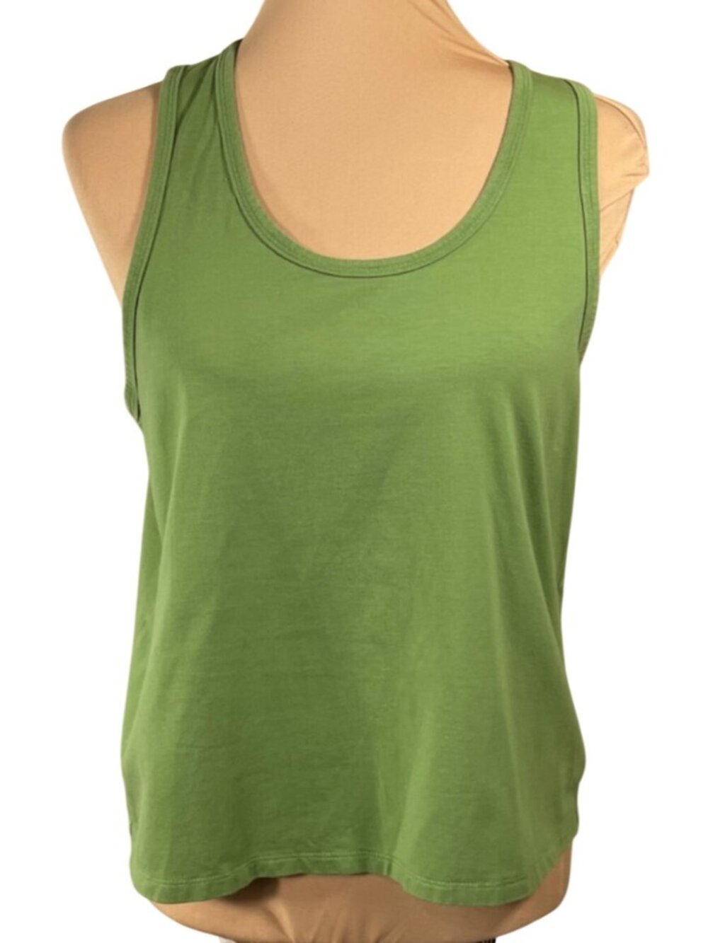 Athleta Motion Tank Top Size M Medium Green Athletic Cotton Stretch